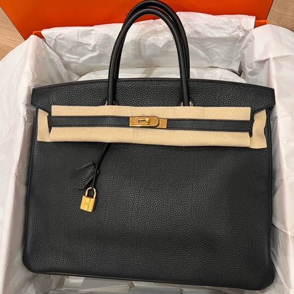 💯 Authentic 😍❤️ BIRKIN 25 LEATHER HANDBAG Hermès 💯❤️ - Picture 2 of 11